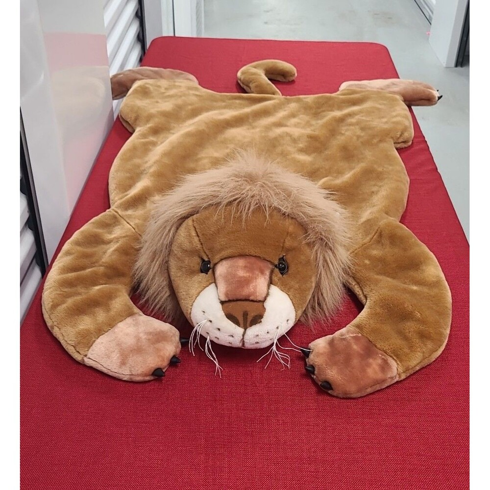 Vintage 1999 Chrisha Playful Plush Lion Rug 48"